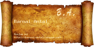 Barnai Antal névjegykártya
